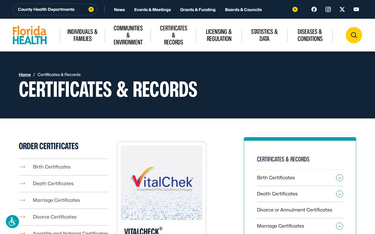 Leon County residents directory Florida vital records source