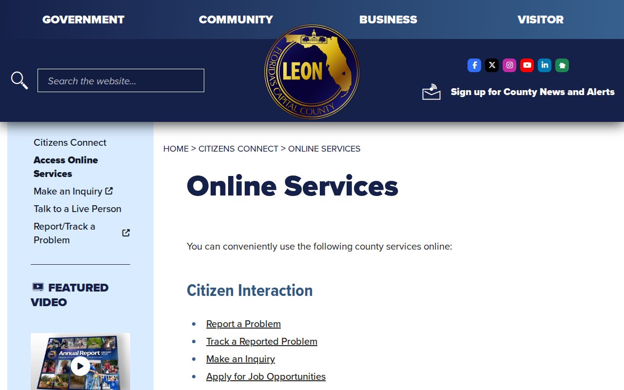 Leon County residents directory online services hub