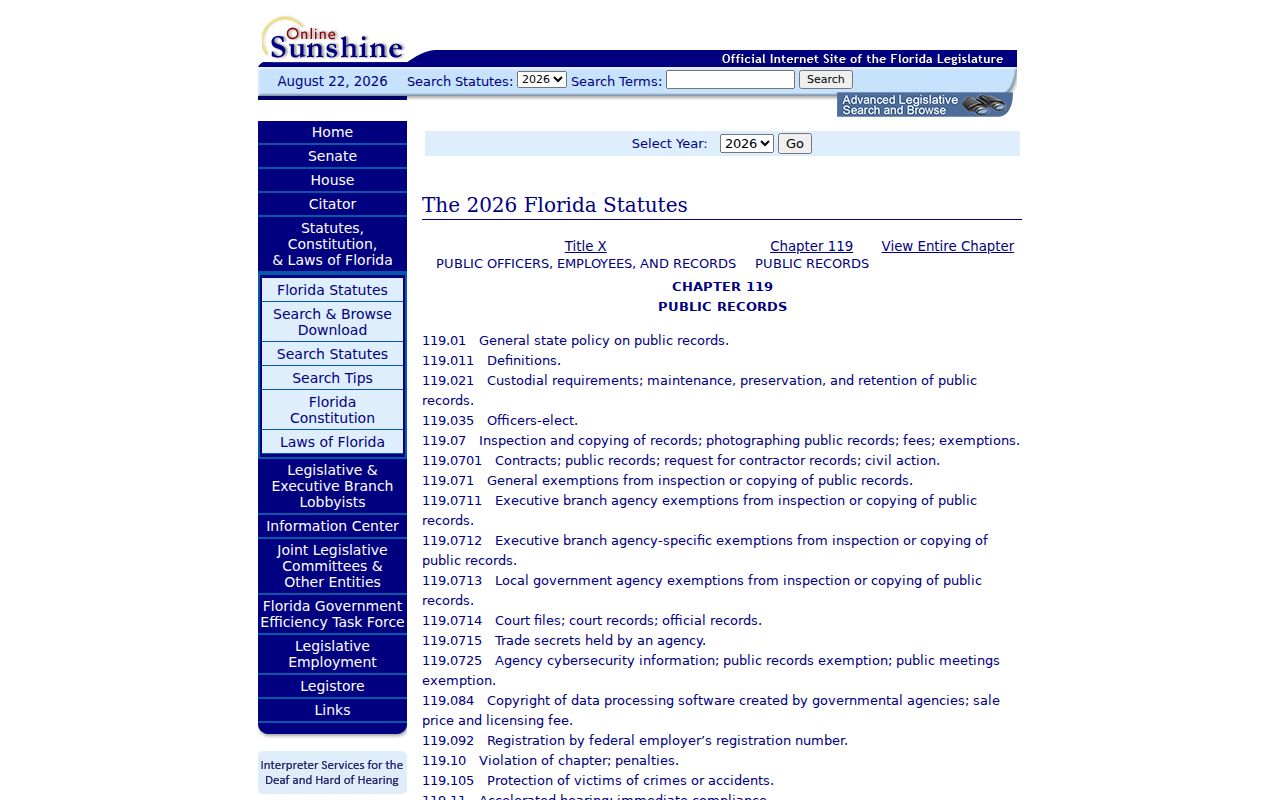 Leon County neighbors Florida Public Records Law